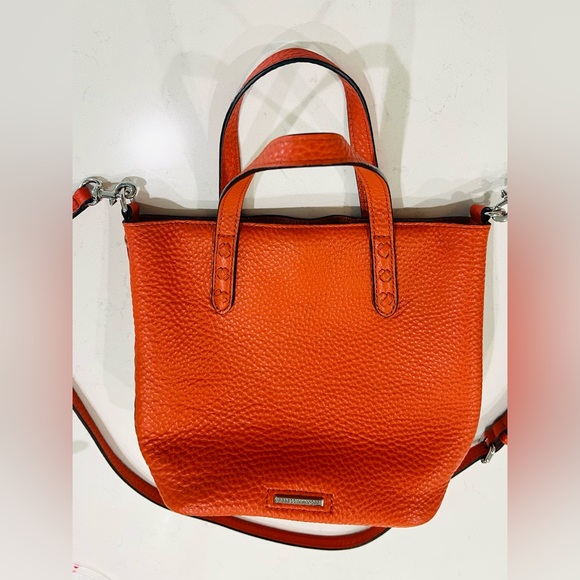 Rebecca Minkoff Mini Unlined Ladies Small Leather Tote Handbag, Mandarin Orange. - Picture 7 of 12